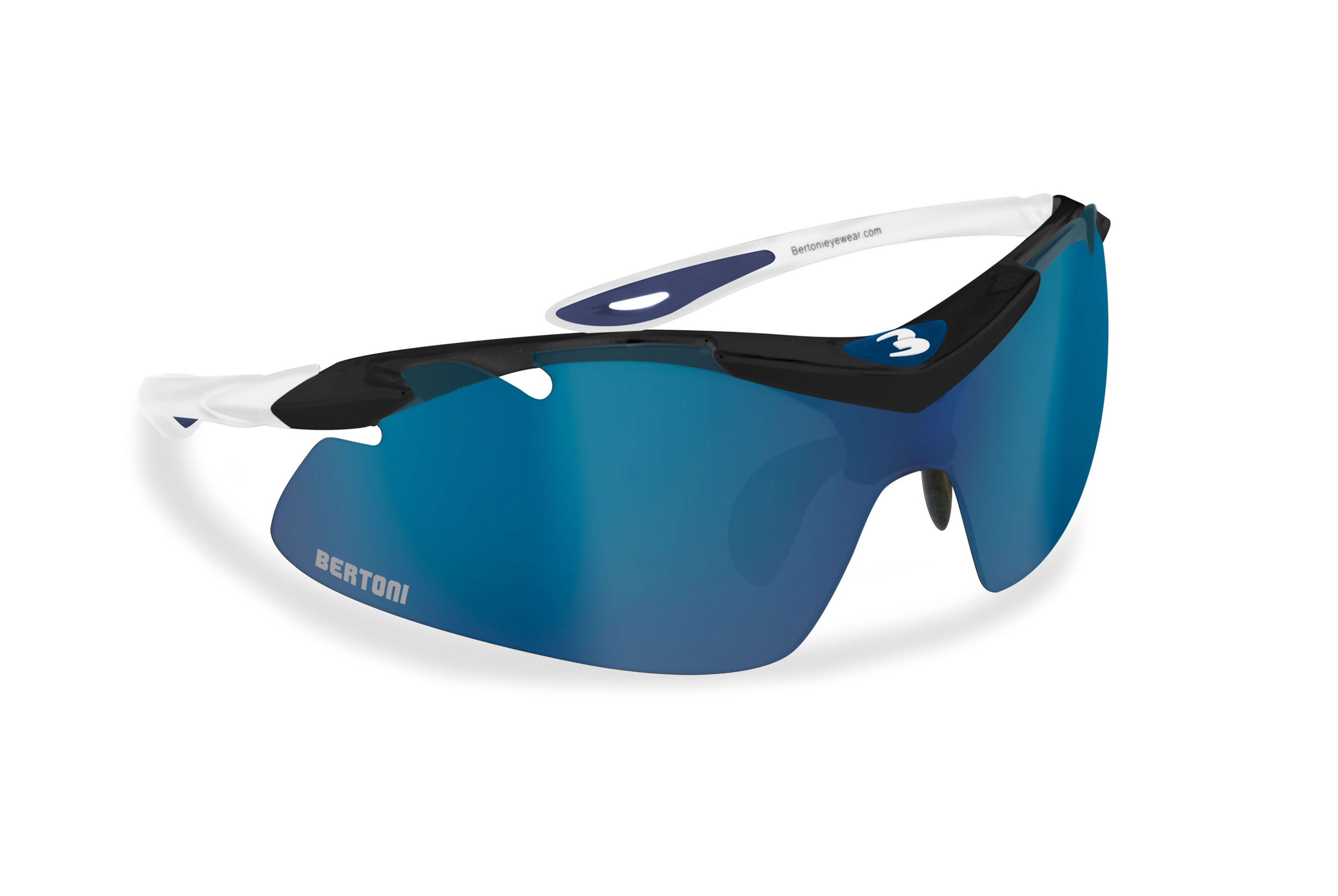 Occhiali per Ciclismo, Running e MTB con lente intercambiabile, antifog, nasello regolabile - Bertoni Italy AF900B